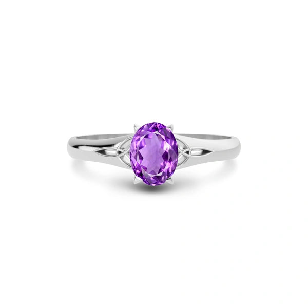 Amethyst Platinum Ring R6