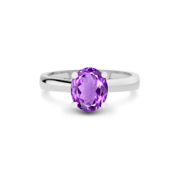 Amethyst Platinum Ring R7