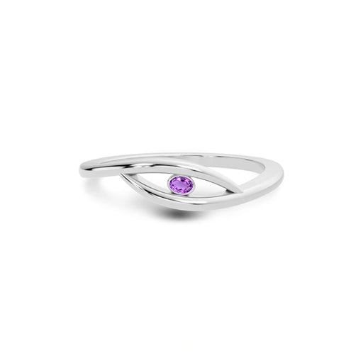 Amethyst Platinum Ring R9