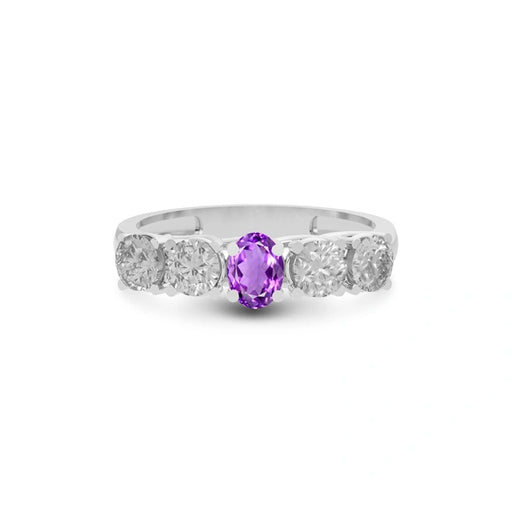 Amethyst Platinum Ring R10