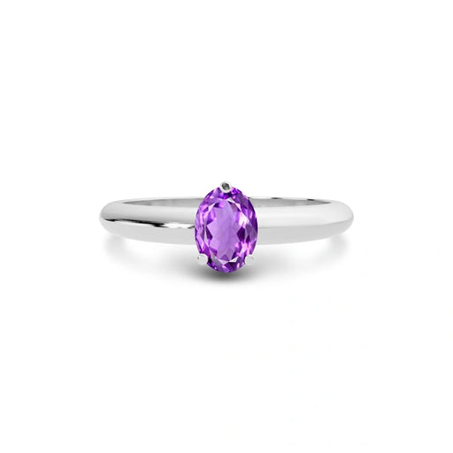 Amethyst Platinum Ring R13