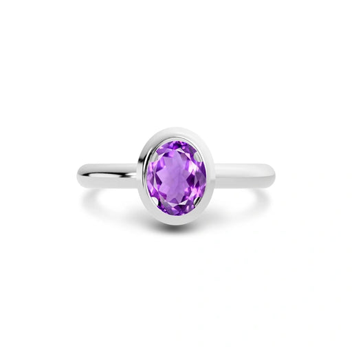 Amethyst Platinum Ring R14