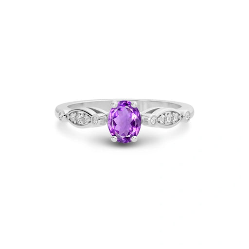Amethyst Platinum Ring R15