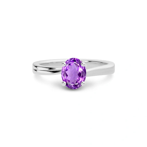 Amethyst Platinum Ring R16