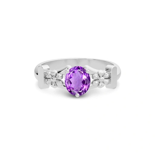 Amethyst Platinum Ring R18