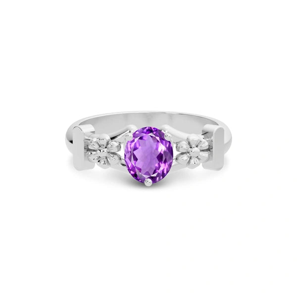 Amethyst Platinum Ring R18