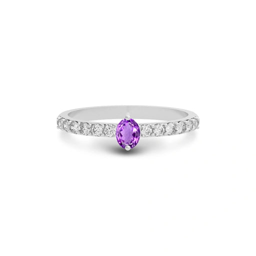 Amethyst Platinum Ring R20