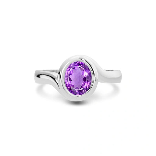 Amethyst Platinum Ring R22