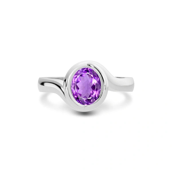 Amethyst Platinum Ring R22