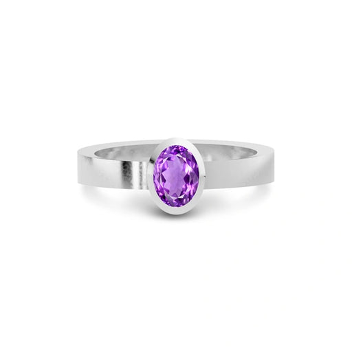 Amethyst Platinum Ring R23