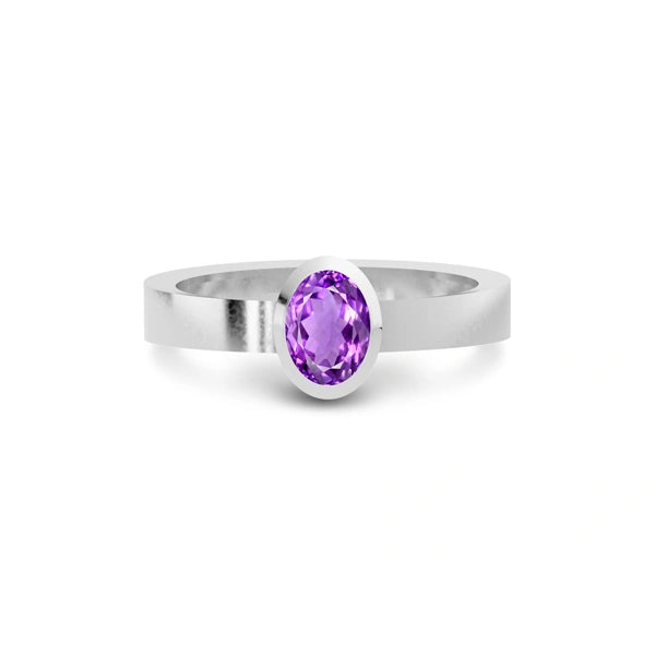 Amethyst Platinum Ring R23