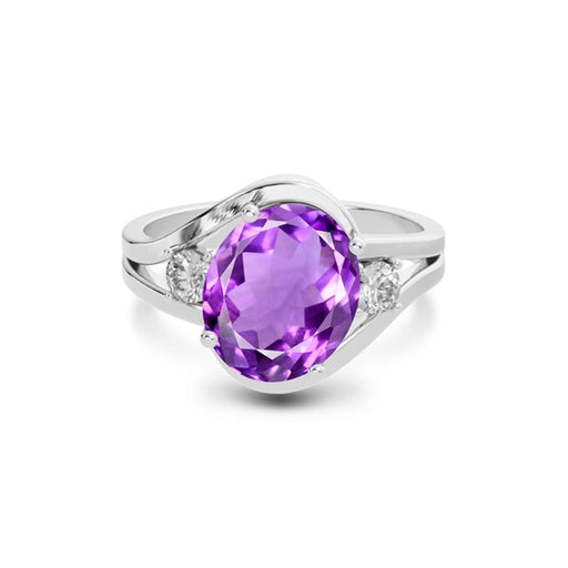 Amethyst Platinum Ring R26