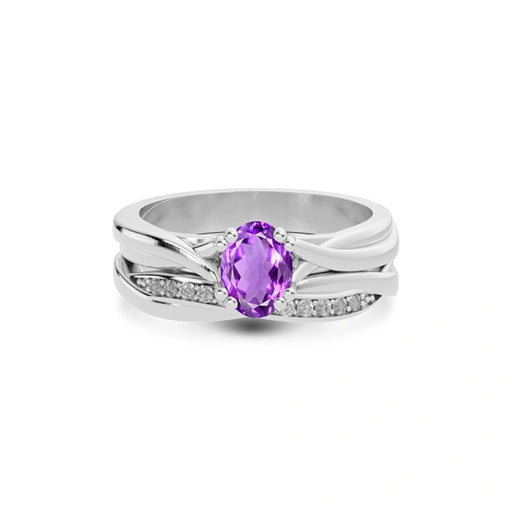 Amethyst Platinum Ring R27