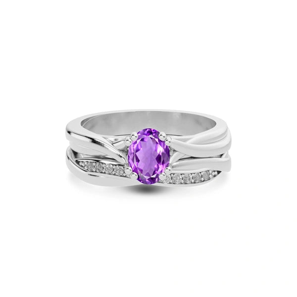 Amethyst Platinum Ring R27
