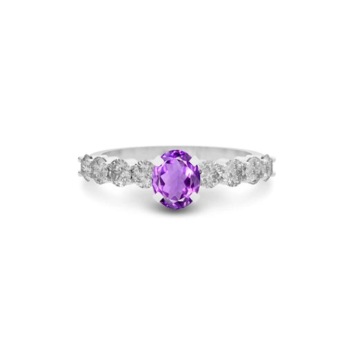 Amethyst Platinum Ring R29