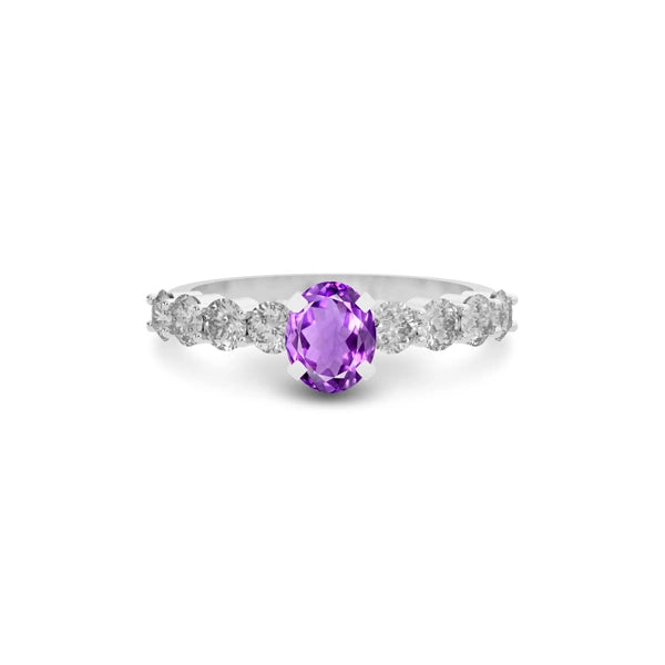 Amethyst Platinum Ring R29