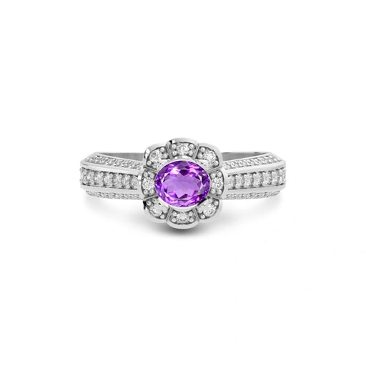 Amethyst Platinum Ring R30
