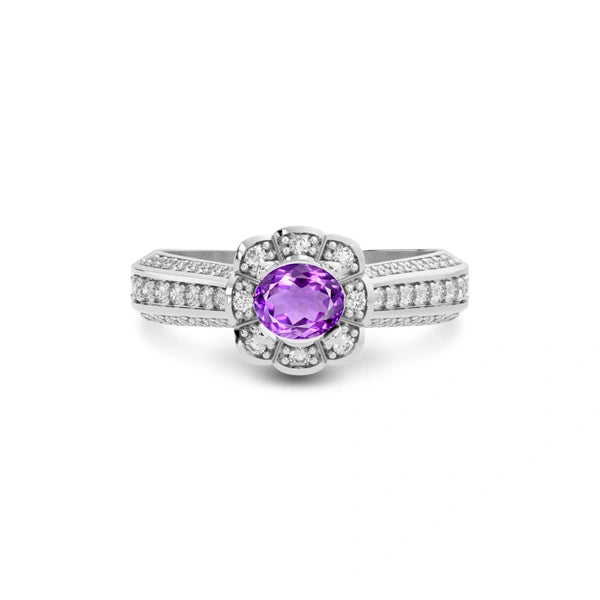 Amethyst Platinum Ring R30