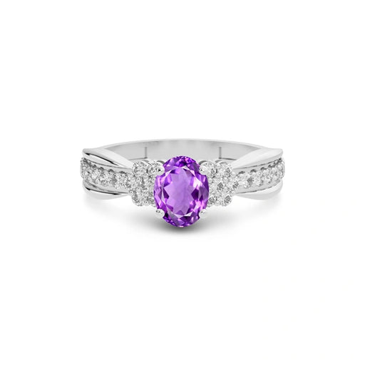 Amethyst Platinum Ring R31
