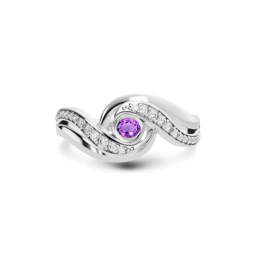 Amethyst Platinum Ring R32