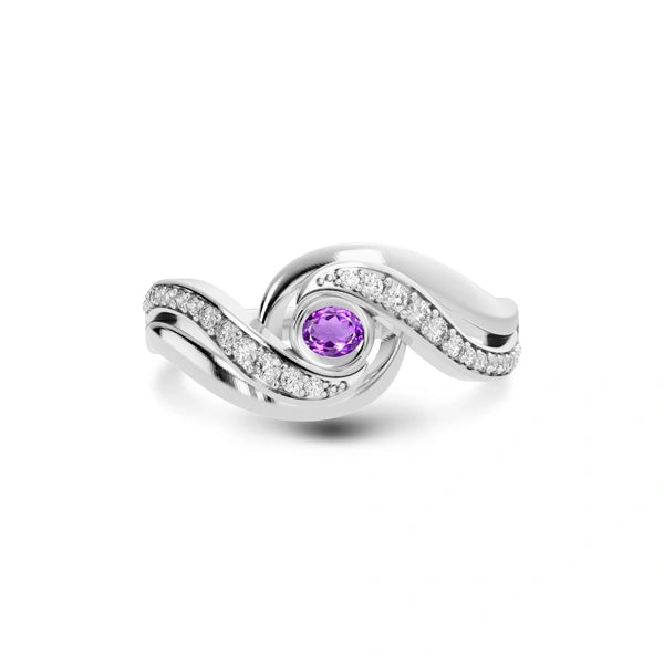 Amethyst Platinum Ring R32