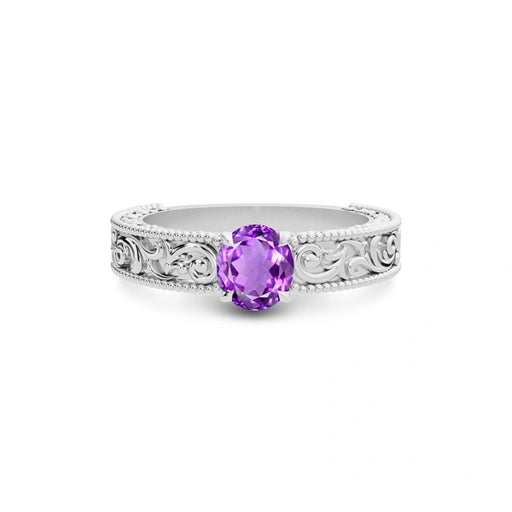Amethyst Platinum Ring R33