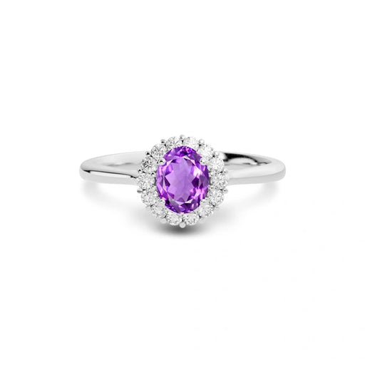 Amethyst Platinum Ring R35