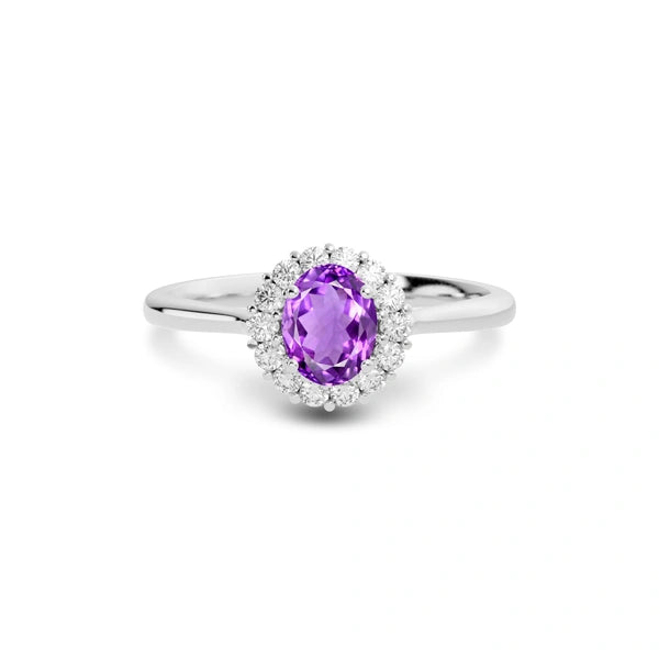 Amethyst Platinum Ring R35