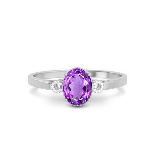 Amethyst Platinum Ring R38