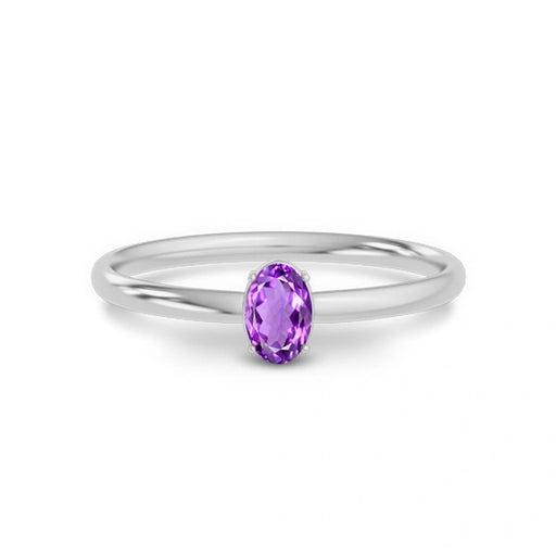 Amethyst Platinum Ring R39