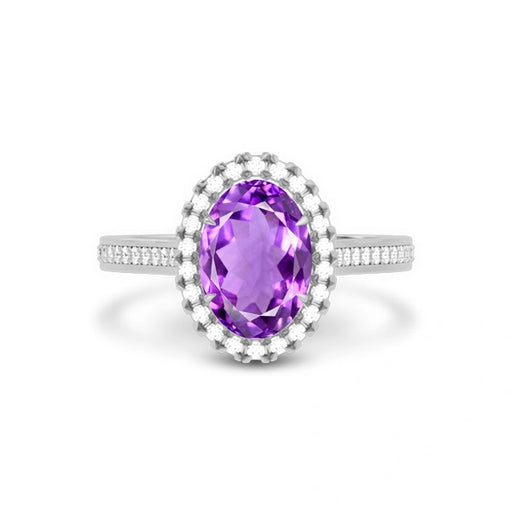 Amethyst Platinum Ring R40