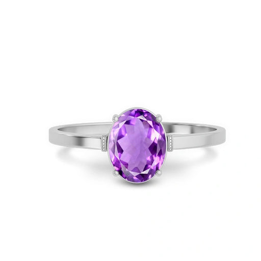 Amethyst Platinum Ring R41