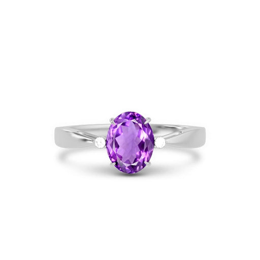Amethyst Platinum Ring R42