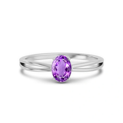 Amethyst Platinum Ring R43