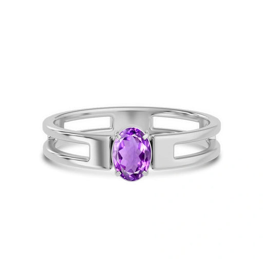 Amethyst Platinum Ring R45