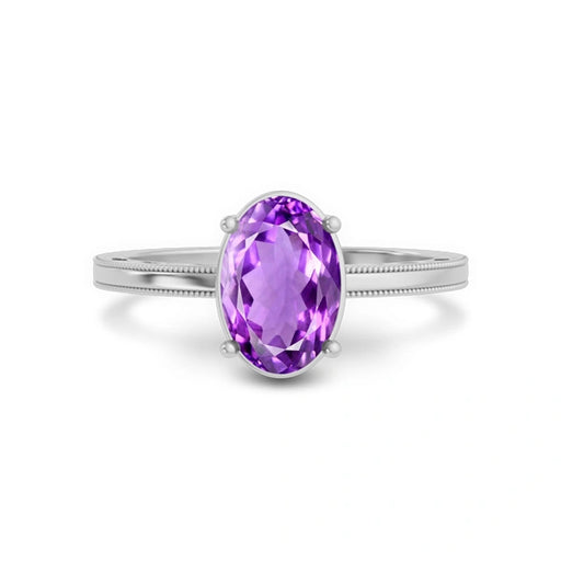 Amethyst Platinum Ring R48