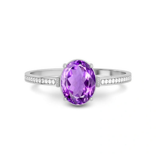 Amethyst Platinum Ring R50