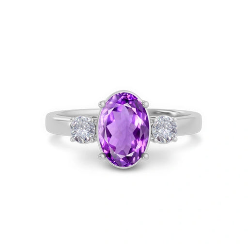 Amethyst Platinum Ring R51