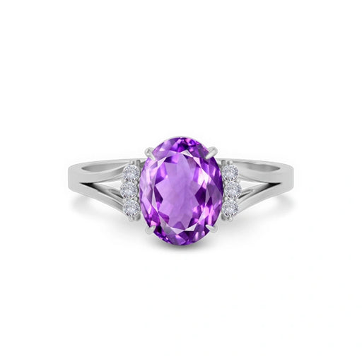 Amethyst Platinum Ring R52