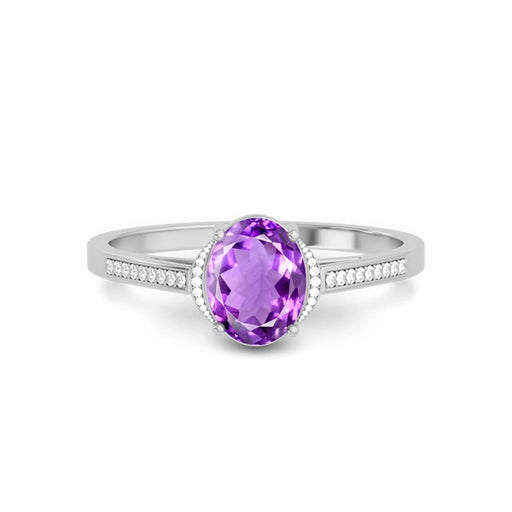 Amethyst Platinum Ring R53