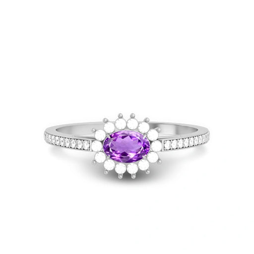 Amethyst Platinum Ring R55