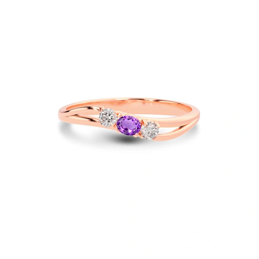 Amethyst Rose Gold Ring R1