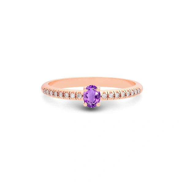 Amethyst Rose Gold Ring R4