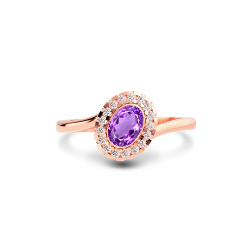 Amethyst Rose Gold Ring R5