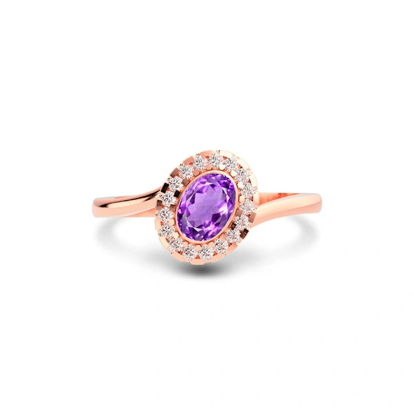 Amethyst Rose Gold Ring R5