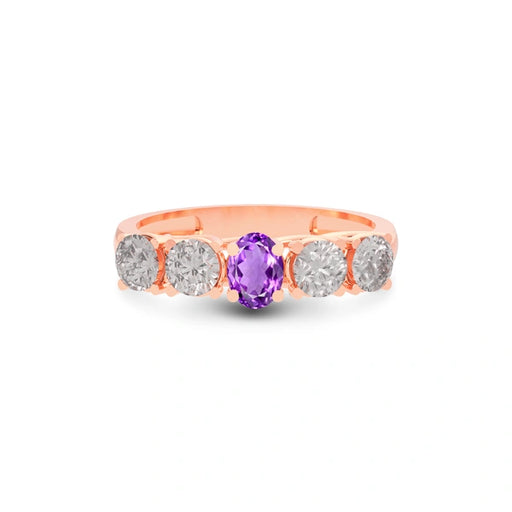 Amethyst Rose Gold Ring R10