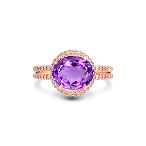 Amethyst Rose Gold Ring R11