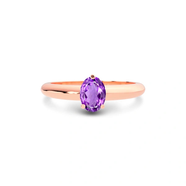 Amethyst Rose Gold Ring R13