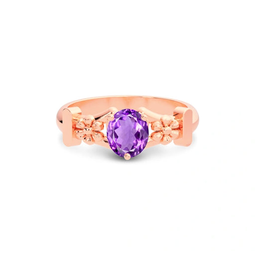 Amethyst Rose Gold Ring R18