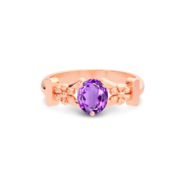 Amethyst Rose Gold Ring R18